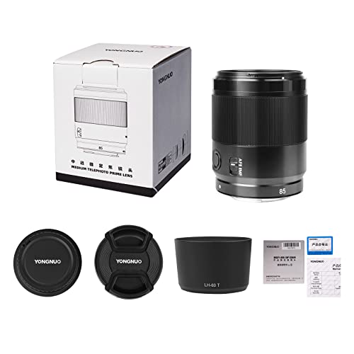 YONGNUO F1.8S DF DSM de 85 mm, lente de teleobjetivo medio Prime para Sony E Mount, lente de retrato de fotograma completo, negro