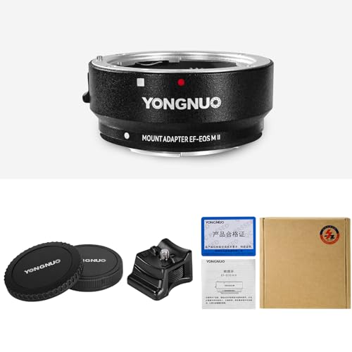 YONGNUO EF-EOS M II Lens Mount Adapter Ring, Auto Focus Adjustable Aperture, Control Converter Ring for Canon EF/EF-S Lens to Canon EOS-M (EF-M Mount)