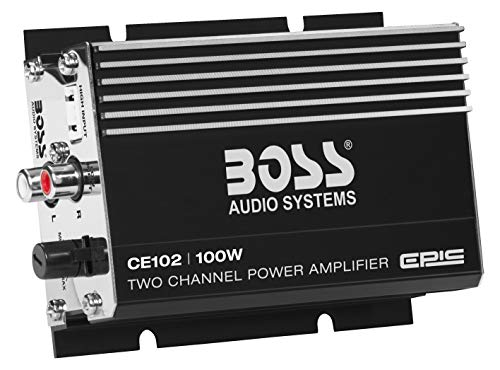 Boss Audio CE102 Watt, Chaos Epic, 2 Canales, 4 Ohm Clase Estable A/B, Rango Completo, Amplificador MOSFET para Coche
