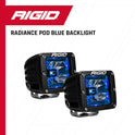 RIGID INDUSTRIES - Luces de retroiluminación azul radiance, luces LED de 3 x 3 pulgadas, 50.000 horas, capa en polvo, fácil de instalar, soportes de montaje incluidos, accesorios todoterreno (2
