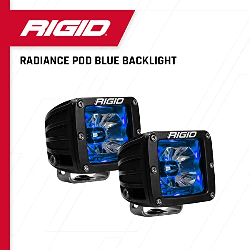 RIGID INDUSTRIES - Luces de retroiluminación azul radiance, luces LED de 3 x 3 pulgadas, 50.000 horas, capa en polvo, fácil de instalar, soportes de montaje incluidos, accesorios todoterreno (2