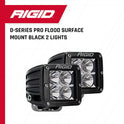 Rigid Industries - Serie D PRO - Luces LED de montaje en superficie de inundación, luces LED de 3 pulgadas, fácil de instalar, accesorios todoterreno, 50.000 horas de vida útil (2 unidades, carcasa negra, 202113)