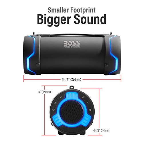 Boss Audio Systems Tube Portable Bluetooth Speaker Weatherproof IPX5 Rated SD/USB Ports FM Tuner