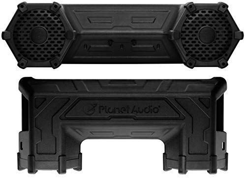 Planet Audio PATV65RGB ATV UTV Sistema de sonido resistente a la intemperie – Altavoces de 6,5 pulgadas, tweeters de 1,5 pulgadas, amplificador integrado, Bluetooth, barra de luz LED, iluminación multicolor RGB, fácil instalación