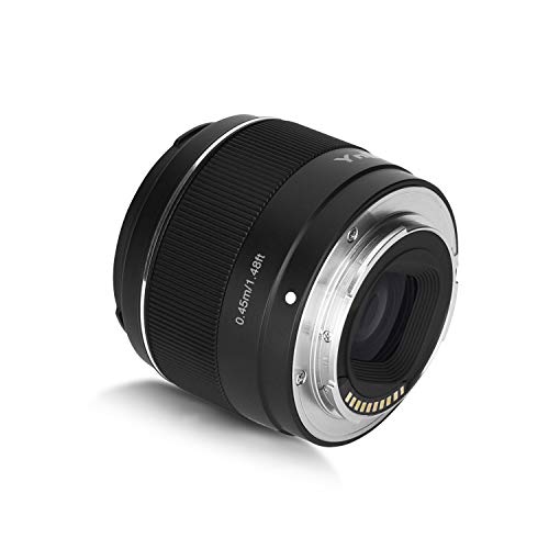 YONGNUO YN50mm F1.8S Lente 50mm F1.8 Apertura Larege, APS-C estándar Prime E-Mount, enfoque manual automático AF MF USB para cámaras Sony, negro