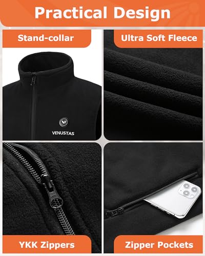 Venustas - Chaleco térmico de forro polar para hombre con batería de 7.4 V, chaleco eléctrico ligero aislado