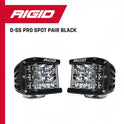 RIGID INDUSTRIES D-SS PRO - Par de luces LED de disparo lateral (punto) color negro, montaje, carcasa negra