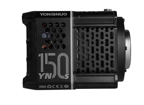 YONGNUO YN150S - Luz de video LED COB de 150 W 5600 K, luz de día, luz de salida continua de mano para fotografía, 15000 lux CRI95+ luces de estudio, con ventilador de refrigeración y soporte Bowens