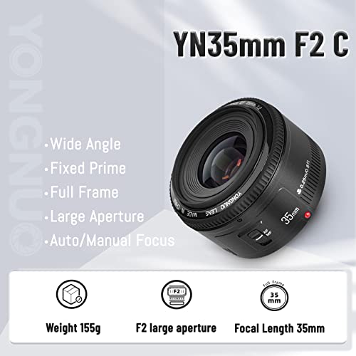 YONGNUO YN35mm F2 Lente 1: 2 AF / MF Lente Gran Angular de Ángulo Grano Fijo / Fijo Para Canon EF Mount EOS Camera