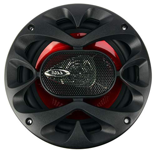 BOSS CH6530 - Altavoces coaxiales de audio para coche (6,5 cm, 3 vías, 600 W), color rojo