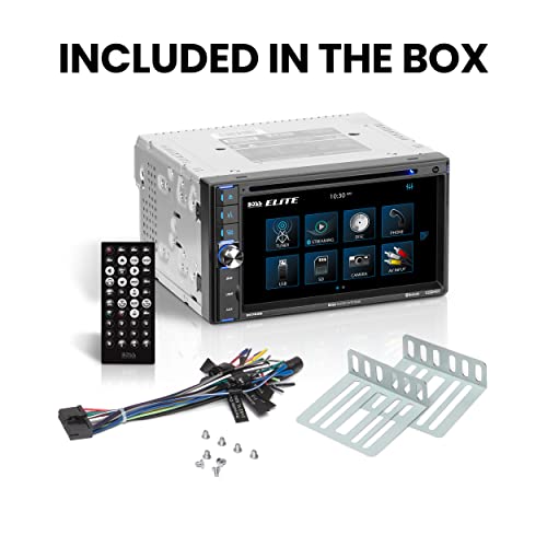 BOSS Audio Systems Elite BV765B - Reproductor de DVD para coche, doble din, audio Bluetooth y llamadas manos libres, pantalla táctil LCD de 6,5 pulgadas, MP3, CD, DVD, USB, SD, entrada auxiliar, receptor de radio AM/FM