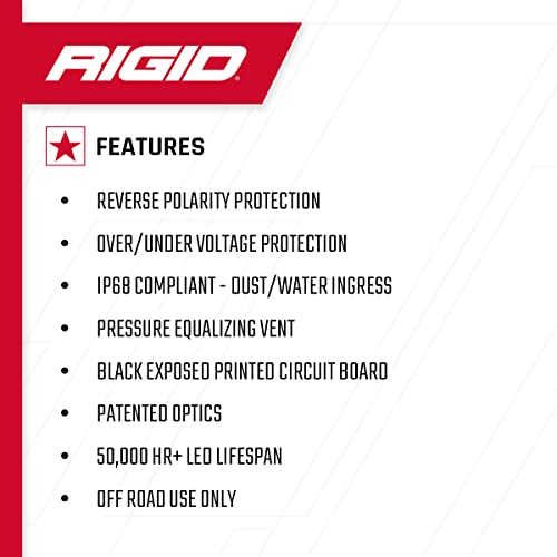 Rigid Industries - 36114 - Haz LED Todoterreno de 4 Pulgadas con luz de Fondo ámbar (36114)