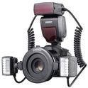 YONGNUO YN24EX YN-24EX 24EX, TTL Macro Ring Flash LED Macro Flash Speedlite, con 2 Cabezales de Flash y 4 Anillos adaptadores para Canon