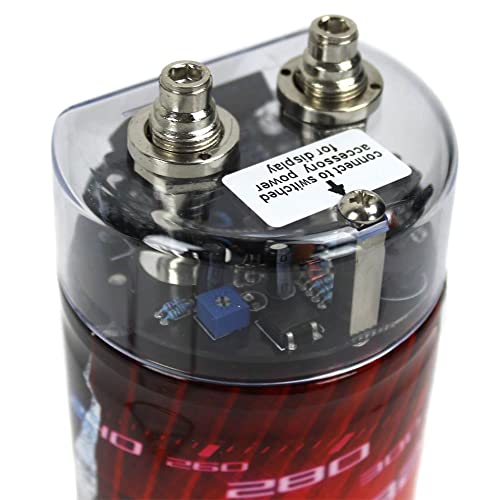 Boss Audio CPBK2 2 farad 20 voltios LED de voltaje digital para coche condensador de potencia y Soundstorm AKS8 calibre 8 amplificador de coche kit completo de cableado