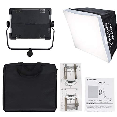 YONGNUO YN6000 600 LED lámpara de video luz de tablero de luz grande con Softbox Bi temperatura de color 3200K-5600K para sesiones de estudio de entrevistas