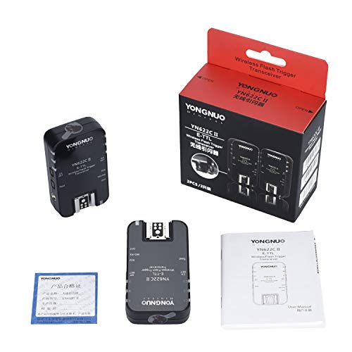 YONGNUO Wireless ETTL Flash Trigger YN622C II with High-Speed Sync HSS 1/8000s for Canon Camera