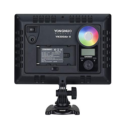 YONGNUO YN300 Air II YN300Air II - Panel de luz LED de vídeo RGB de gama completa bicolor 3200K-5600K para Canon Nikon Pentax Olympus Samsung