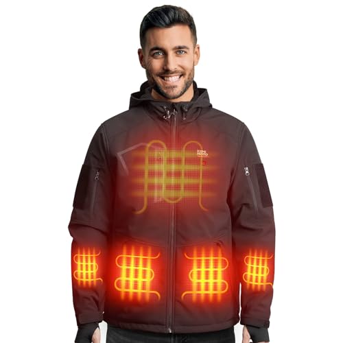 KEMIMOTO - Chaquetas calentadas para hombres con batería de 15000 mAh, chamarra de calefacción eléctrica para invierno al aire última intervensión