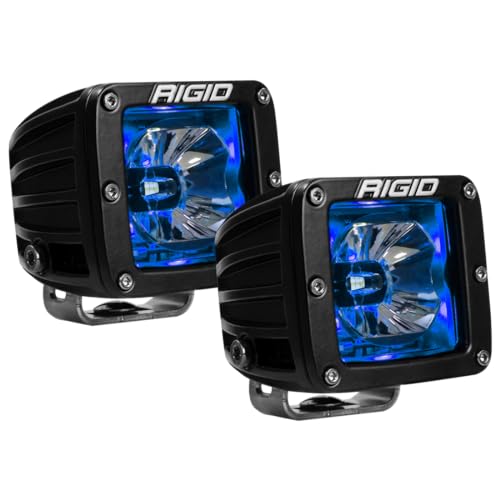 RIGID INDUSTRIES - Luces de retroiluminación azul radiance, luces LED de 3 x 3 pulgadas, 50.000 horas, capa en polvo, fácil de instalar, soportes de montaje incluidos, accesorios todoterreno (2