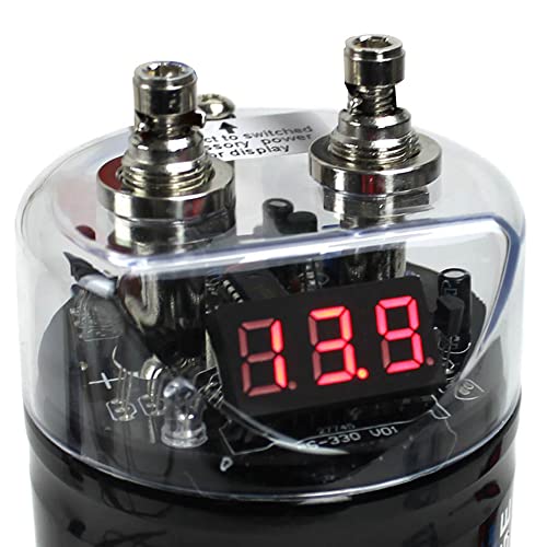 Boss Audio CPBK2 2 farad 20 voltios LED de voltaje digital para coche condensador de potencia y Soundstorm AKS8 calibre 8 amplificador de coche kit completo de cableado