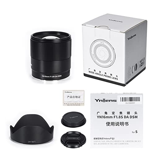 Yongnuo YN16MM F1.8S Lente de Gran Angular Prime para Sony E-Mount, Lente de Marco APS-C de Gran Apertura, Enfoque automático, para cámaras Sony sin Espejo