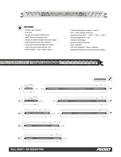 RIGID INDUSTRIES 105933-10 pulgadas-SR-Series-Cover-Amber
