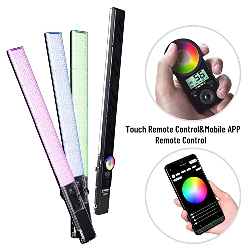 YONGNUO YN360 III YN360III - Luz de video LED mejorada 5600 K, luz de hielo para fotografía de mano, almohadilla táctil RGB a todo color ajustable, soporte de aplicación, control remoto de 2.4 G, CRI 95+