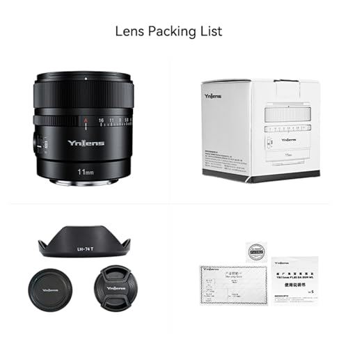 YONGNUO YN11MM F1.8S Lente para Sony, 11 mm F1.8 Lente fija de apertura grande, enfoque automático APS-C, lente ultra gran angular para cámaras Sony E Mount sin espejo