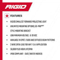 RIGID INDUSTRIES - Montaje en superficie de inundación negra (LED de encendido): accesorios de montaje para uso fuera de carretera