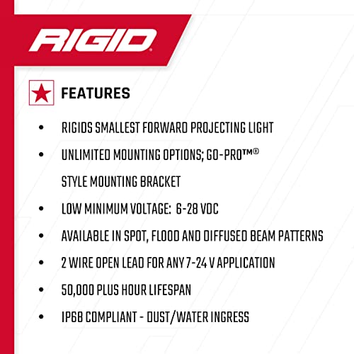 RIGID INDUSTRIES - Montaje en superficie de inundación negra (LED de encendido): accesorios de montaje para uso fuera de carretera