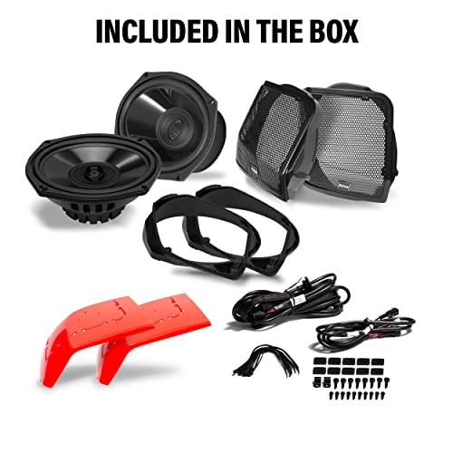 BOSS Audio Systems BHD98 Harley Davidson - Kit de altavoces de alforja de 6 x 9 pulgadas, compatible con motocicletas selectas Road Glide and Street Glide 1998-2013, 300 vatios de potencia por par, rango completo, 2 vías, se vende en pares