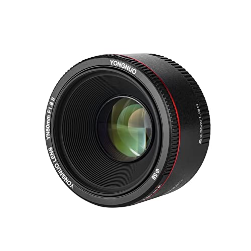 Yongnuo YN50MM F1.8 II AF/MF 0.35M Focus Distance Standard Prime Lens Black for Canon DSLR Camera