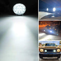 Zmoon Barra de luz LED redonda 2 piezas 4.5 pulgadas 140 W 14000 lm con arnés de guiño LED (10 pies/2 conductores), luz de inundación fuera de carretera antiniebla barra de luz de conducción para Jeep, SUV, camión, ATV, barco