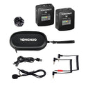 YONGNUO Feng 2.4G Micrófono inalámbrico con clip de cuello, sistema inalámbrico de micrófono Lavalier con receptor de transmisor, para cámaras DSLR, videocámaras, iPhone, Android, YouTube, Tiktok,