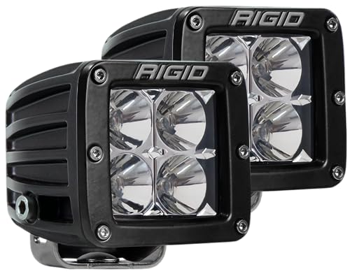 Rigid Industries - Serie D PRO - Luces LED de montaje en superficie de inundación, luces LED de 3 pulgadas, fácil de instalar, accesorios todoterreno, 50.000 horas de vida útil (2 unidades, carcasa negra, 202113)