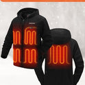 Venustas Sudadera con capucha climatizada con batería 11V para unisex con 5 zonas de calefacción, sudadera climatizada para hombres y mujeres