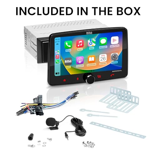 Boss Audio Systems Sistema estéreo de Audio para automóvil BVCP9700A-FL: Apple CarPlay, Android Auto, DIN único de 7 Pulgadas, Pantalla táctil capacitiva, Unidad Principal de Audio Llamadas Bluetooth