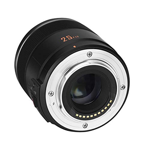 Yongnuo YN25mm F1.7M Lente Prime estándar de enfoque automático, micro sin espejo, cuatro tercios, compatible con cámaras Olympus y Panasonic, color negro
