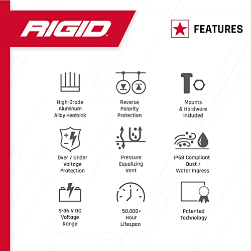 Rigid Industries 36118 Serie 360 Luz LED Todoterreno de 4 Pulgadas para Velocidad Moderada de 20 a 50 mph más par de retroiluminación ámbar