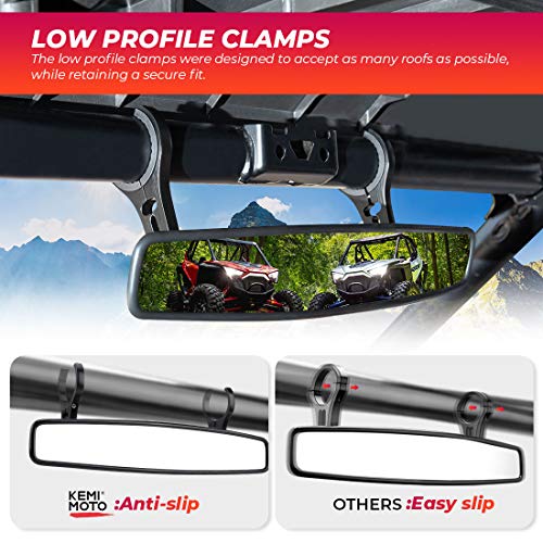 Kemimoto - Espejo retrovisor de 15 pulgadas UTV Race Convex Center Mirror con abrazaderas de 3/4 1.75 pulgadas o 2 pulgadas compatibles con Polaris RZR PRO XP R, Pioneer, CFMOTO ZFORCE, Can Am Commander Maverick, Talon 1000R 1000X