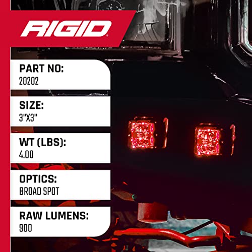 Rigid Industries 20202 - Par de faros traseros, color rojo