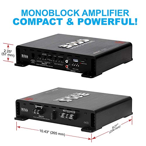 BOSS Audio Amplificador de energía MOSFET DE de 2 Canales, con Control Remoto para Nivel del subwoofer