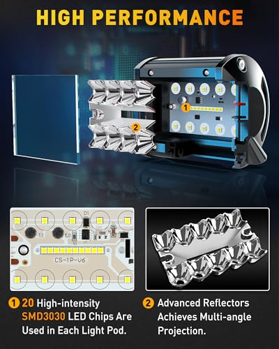 NAOEVO Combo de cápsulas de luz LED de 4 pulgadas