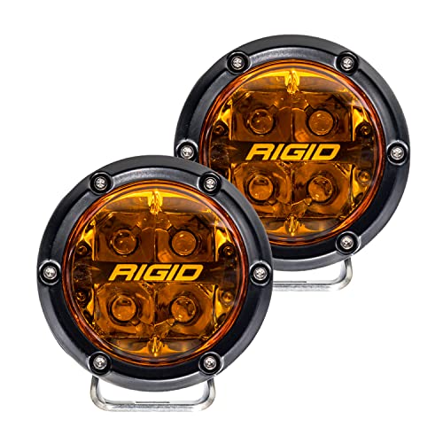 RIGID INDUSTRIES 36123-360 Series - Punto de 4 pulgadas con lente ámbar PRO e iluminación trasera | Par
