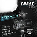 Yongnuo YNRAY180 - Luz LED de vídeo, 180 W, 5600 K, COB, montaje Bowen, CRI 96+ TLCI 98+ 65000LUX@1 m, 2,4 G, control remoto inalámbrico, 256 canales para grabación de vídeo, boda, tiro al aire libre