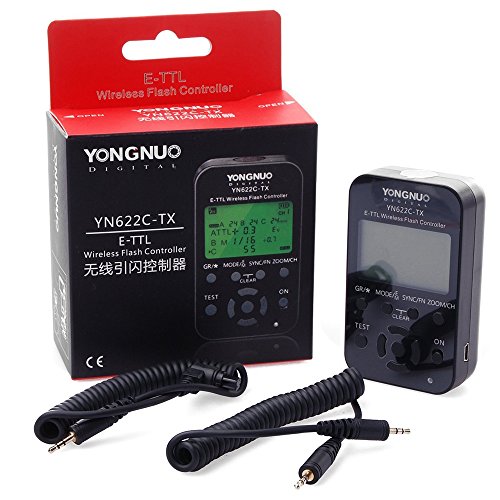 YONGNUO YN-622C-TX Control de Flash inalámbrico E-TTL de 7 Canales para cámaras Canon E-TTL/E-TTL II, frecuencia de 2.4 GHz, Velocidad de sincronización de 1/8000 Segundos