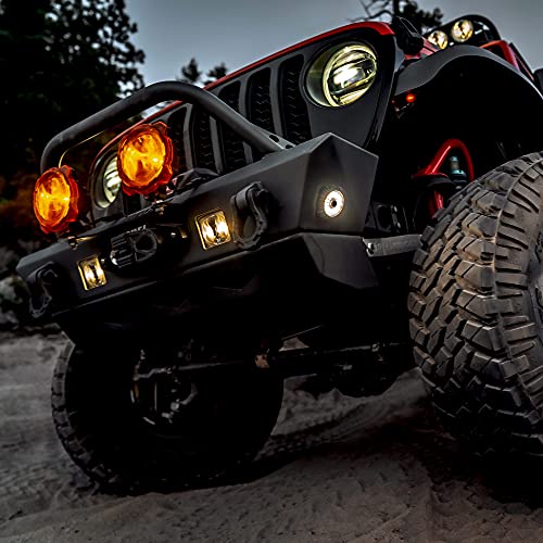 KC HiLiTES Cyclone V2 LED - Luz única, lente difusa, haz de inundación de 5 W, negro