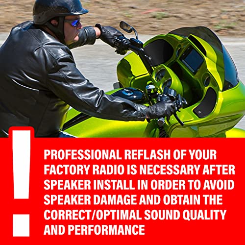 BOSS Audio Systems Sistema de altavoces delanteros BHD3F Harley Davidson – Compatible con motocicletas Select 1998+ Road Glide y Street Glide, amplificador de 4 canales más placas de montaje, resistente a la intemperie, 6.5 pulgadas, par de 300 vatios