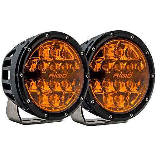 RIGID INDUSTRIES 36210-360-Series - Óptica de punto de 6 pulgadas con lente ámbar PRO e iluminación trasera | Par