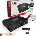 BOSS Audio Systems OX1.5KM Onyx Series - Amplificador de subwoofer de audio para coche, 1500 de alta salida, clase A/B, 2/4 ohmios, entradas de nivel bajo/alto, cruce de paso bajo, potencia MOSFET,